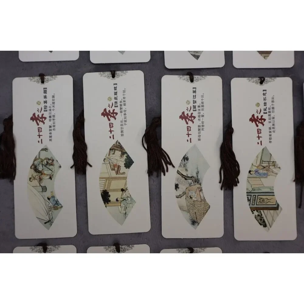 XM Bookmark Chinese Bookmark Set Collection Tassel Fringe Art Drawstring Bag